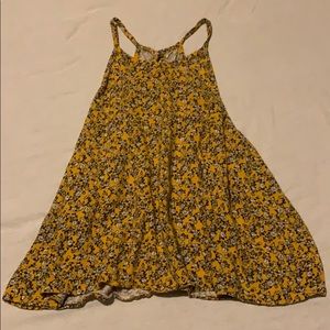 Yellow Floral halter crop top
